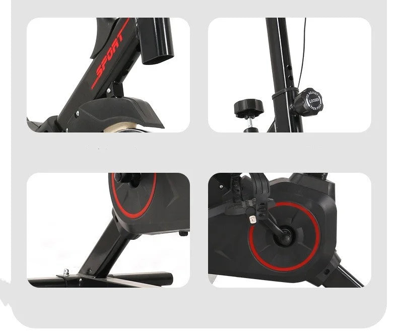 Silent Indoor Bike Home Exercise Equipment Adjustable Spin Bike with Comfort Seat for Cardio Training