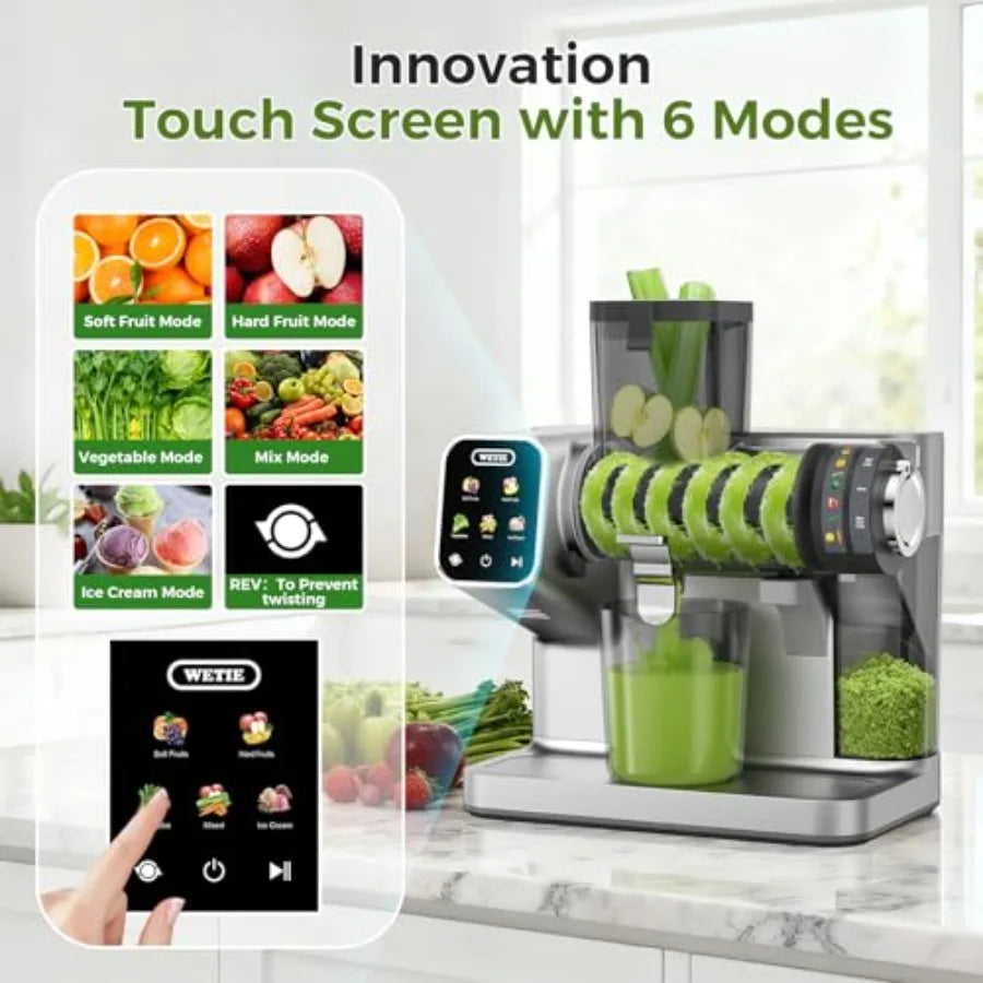 Powerful Cold Press Juicer Machines with Adjustable Juicing Pressure for Home Use Achieves 99 High Juice Yield Quiet Slow Masti