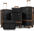 3-Piece Hardside Luggage Set with TSA Lock, Spinner Wheels, Lightweight Rolling Suitcase in Black