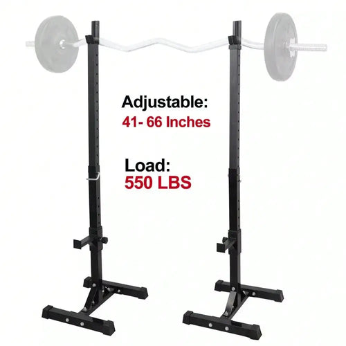 2pcs Adjustable Rack Standard Squat Steel Stands Barbell Free Press Bench Home