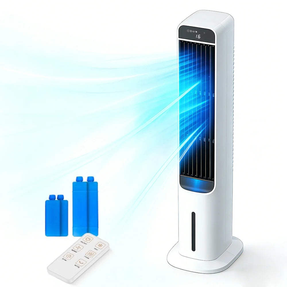 Windowless Portable Air Conditioner 41-In Cooling Fan that Blow Cold Air 3in1 Tower Fan with Remote 120°Oscillation Swamp Cooler