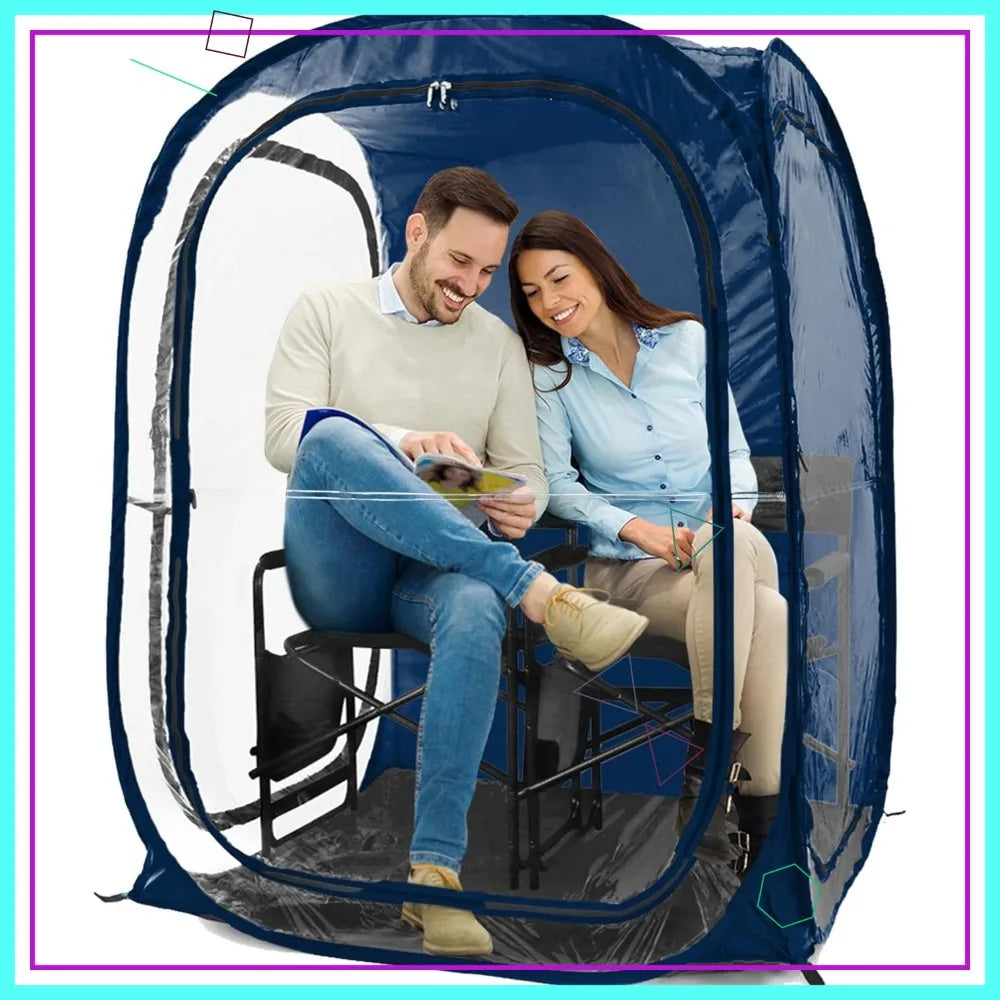 Pop-Up Sports Tent 1-2 Person Instant Setup All-Weather Pod Shelter for Outdoor Sports Rain Wind Cold