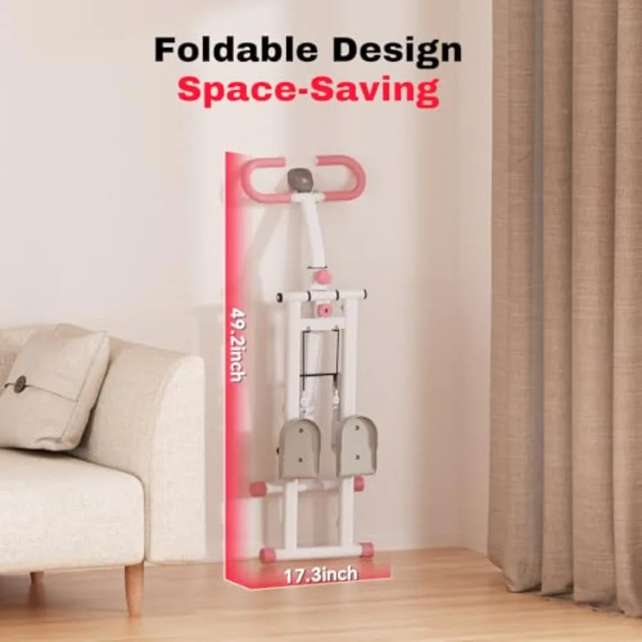 Home Vertical Climber Full-Body Cardio Machine with Adjustable Handles Steel Frame Digital Monitor