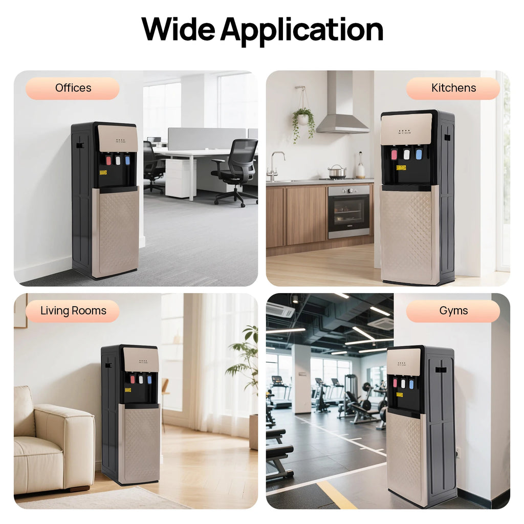 Modern Bottom Loading Hot/Cold Water Dispenser, Energy-Saving Triple Temp Dispenser, Easy Bottle Change for Home Office Kitchen