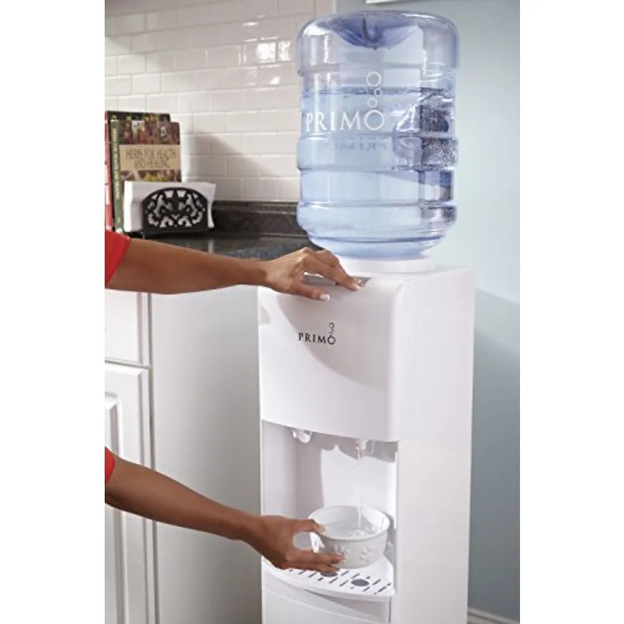Top-Loading Water Dispenser 2 Temp Hot-Cold for 5 Gallon Bottle with Child-Resistant Safety Feature White