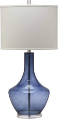 Mercury Light Blue Glass 35-inch LED Table Lamp for Bedroom, Living Room, Home Office Desk Nightstand