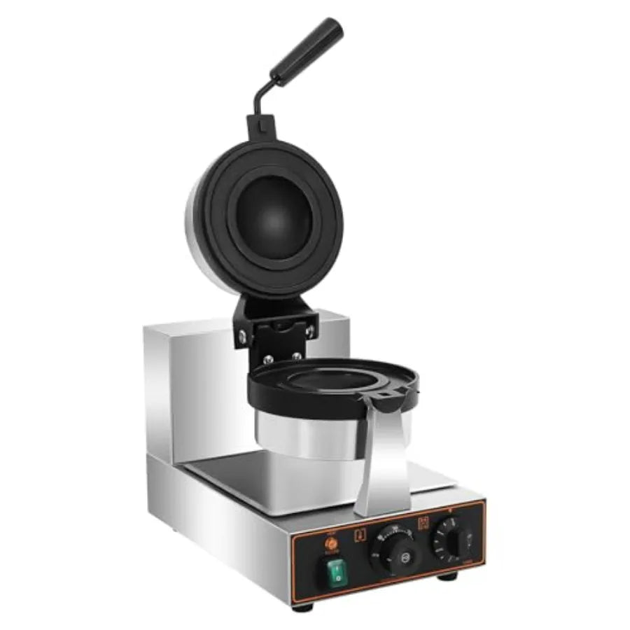 Electric Burger Waffle Baking Machine 110V 1.2kW Non-Stick Rotatable Hamburger Press with Anti-Slip Feet for Schools Canteens i