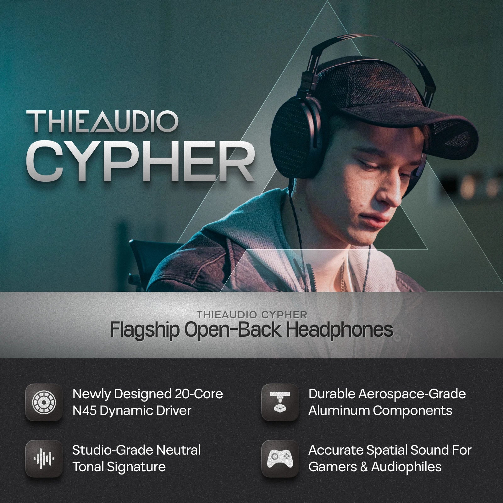 THIEAUDIO Cypher Flagship Dynamic Driver Open-Back Headphones with Immersive Open-Back Soundstage