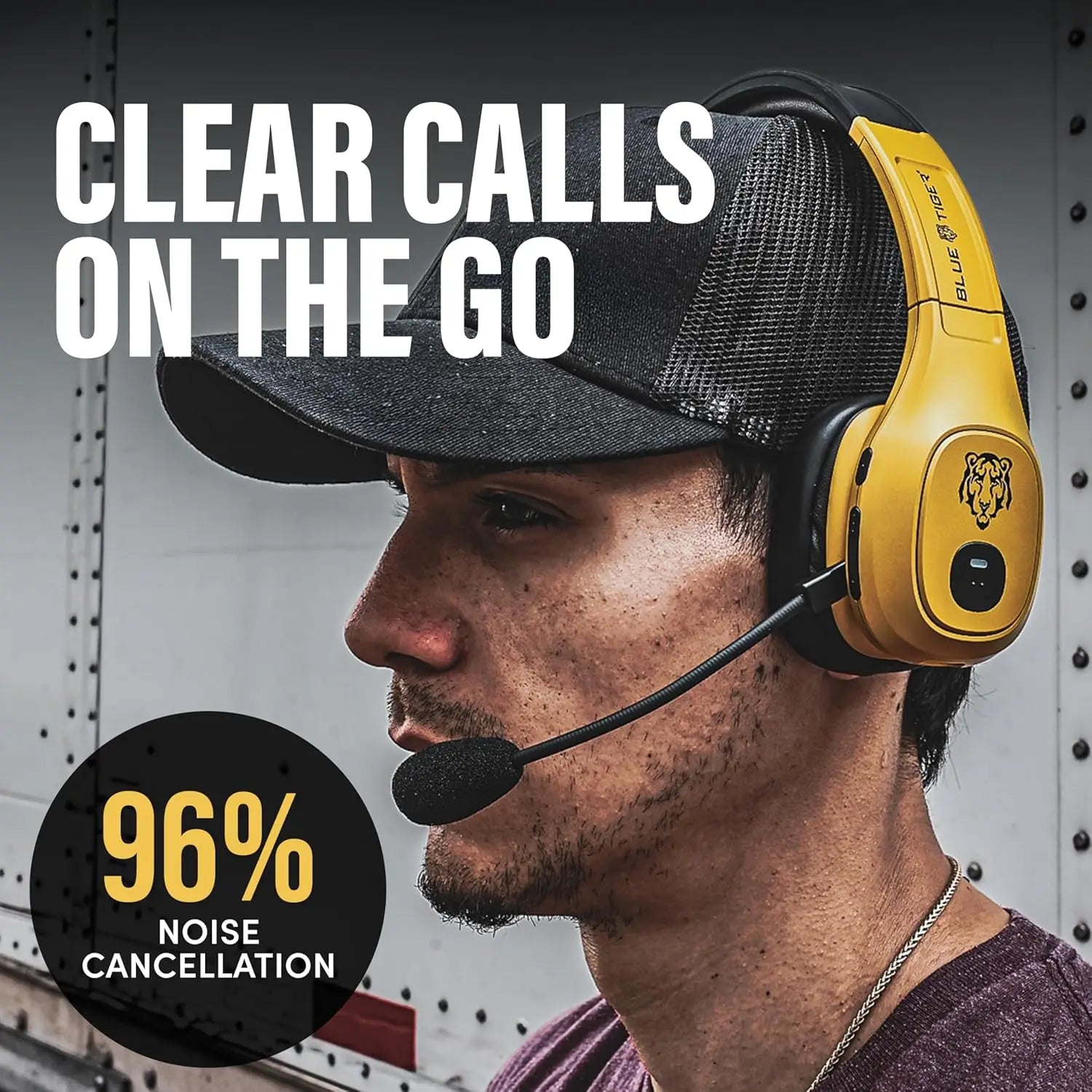 Premium Trucker Bluetooth Headset - Wireless Noise Canceling, 30-Hour Talk Time, USB-C Charging for Drivers