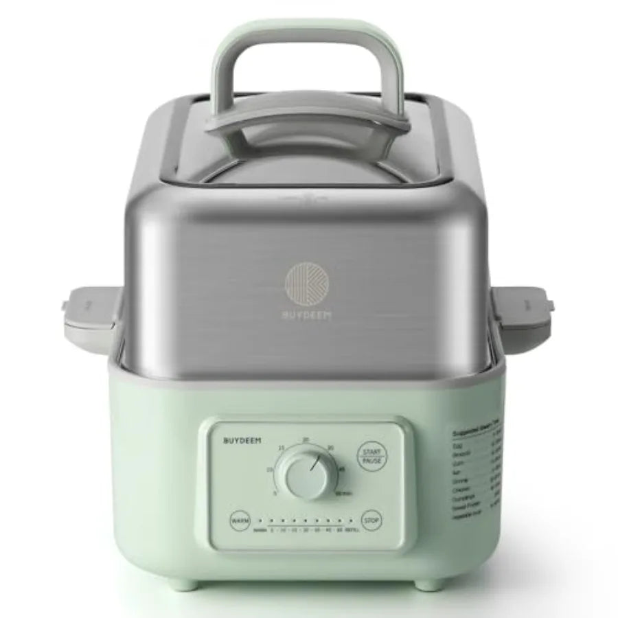 G52 5.3 Quart Electric Food Steamer for 2-4 Servings Vegetable Steamer for Cooking 2-hour Keep Warm 7 Preset Timings Dual Boil-