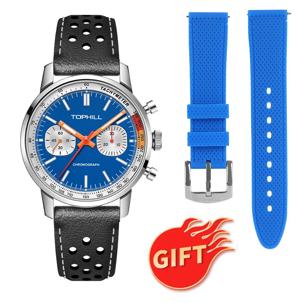 TOPHILL Watches of Men 1963 Chronograph Mechanical Wristwatch Seagull ST1901 Movement Pilot Men's Watch 5ATM Sapphire Luminous