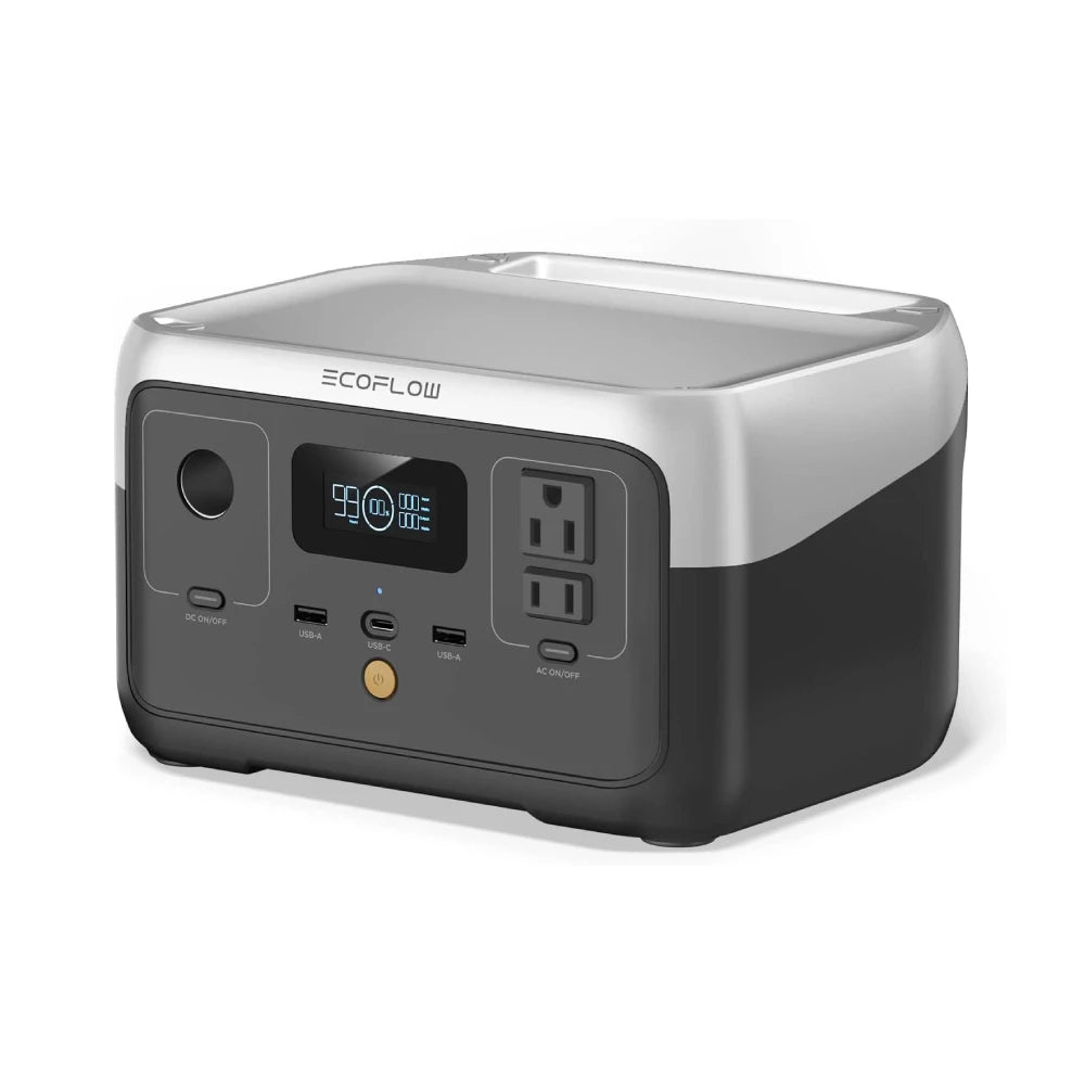 ECOFLOW RIVER 2 Portable Power Station for Cable, 256Wh LiFePO4 Battery, 1-Hour Fast Charge, Up to 600W AC Outlets