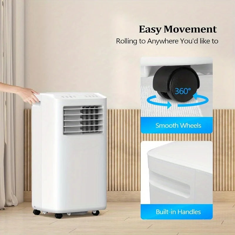 Smart 10000 BTU Portable Air Conditioner with Heat, 4-in-1 Cooler, Heater, Dehumidifier & Fan, Room Mobile AC Unit with Remote &