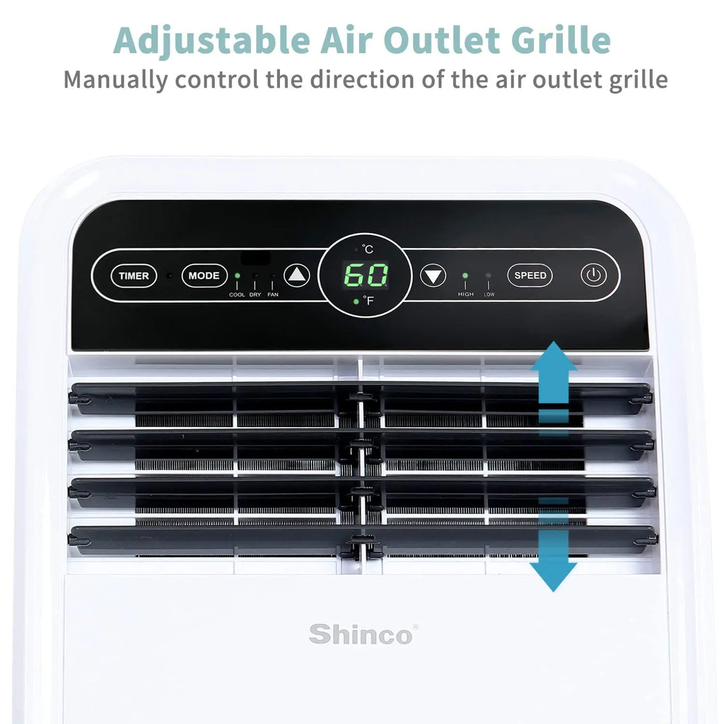 Shinco 8,000 BTU Portable Air Conditioner, AC Unit with Built-in Cool, Dehumidifier & Fan Modes for Room up to 350 sq.ft
