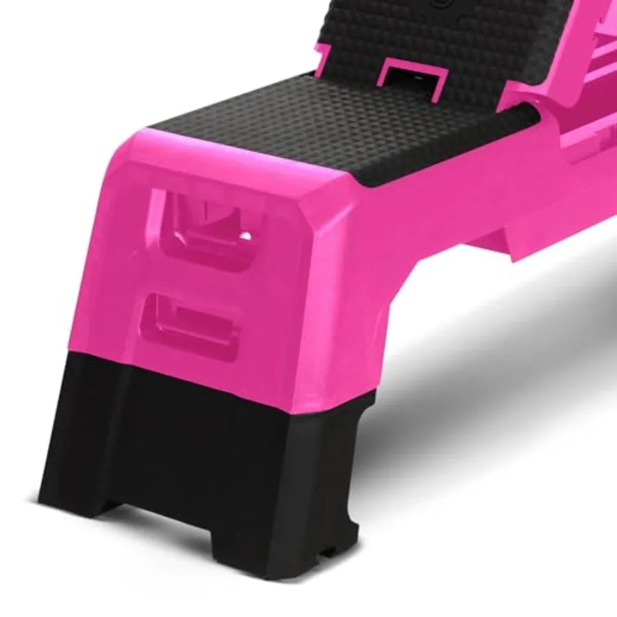 Compact Portable Aerobic Step Platform Exercise Fitness Equipment Cardio Stepper with Adjustable Height for Home Gym in Black a