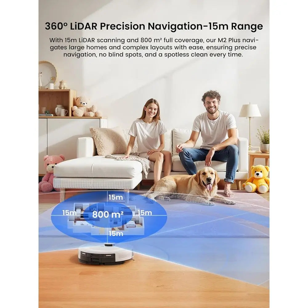 Smart Robot Vacuum and Mop: 75-Day Auto-Empty, 6000Pa Suction, Custom Cleaning, Mapping, 140 Min Run, Carpet Brush, 2.4G/5G Wi-F