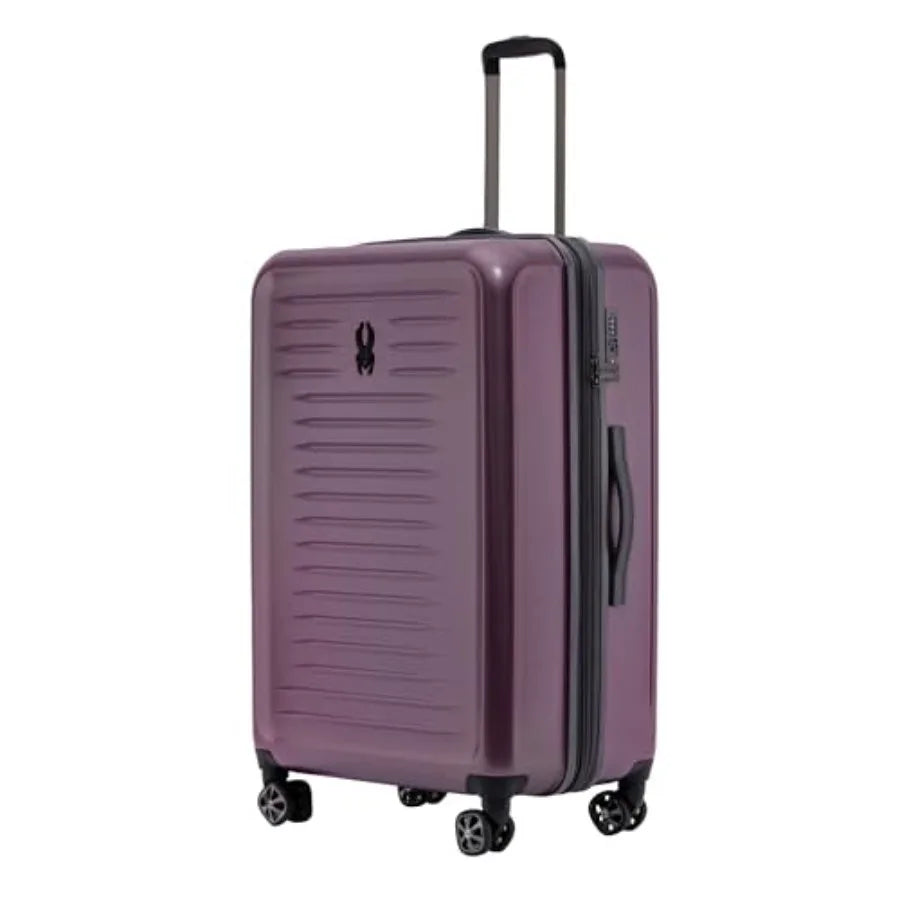 Rails 29 Inch Expandable Hardside Checked Suitcase for Travel Polycarbonate Black Lightweight with 360 Spinner Wheels and TSA A