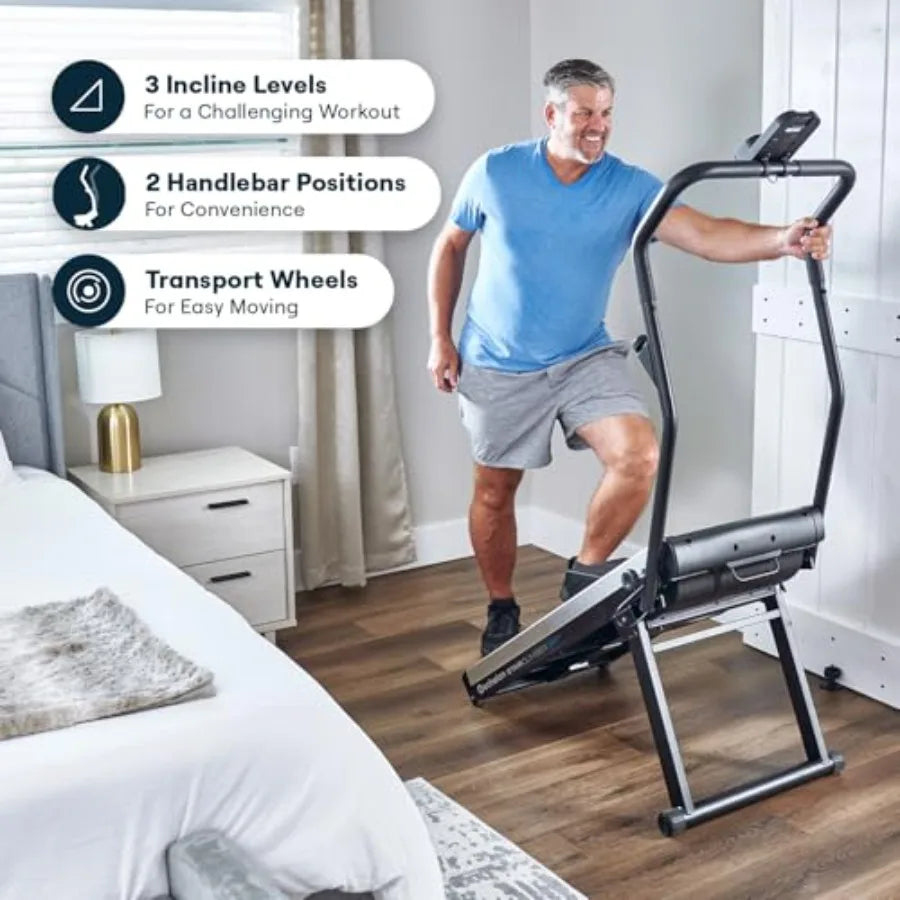 Echelon Stair Climber Sport for Low Impact Cardio at Home Foldable Design 3 Incline Levels Adjustable Resistance 3 inch Display
