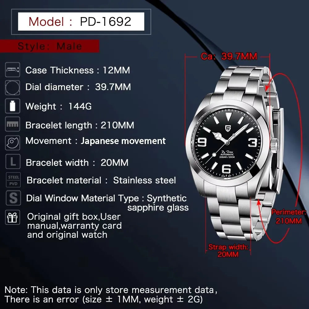 PAGANI DESIGN 40MM Air king Luxury Men Mechanical Watch Top Brand Fashion Sport Watch Japan movement Automatic Watches for men