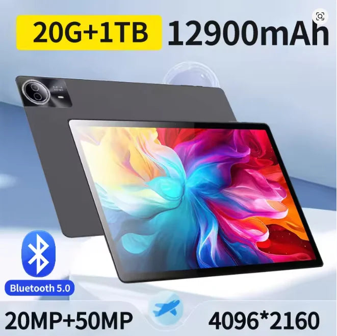 2025 14-inch Android Tablet 13 tablet with 10-core big battery, 16GB RAM, 1TB storage, 5G dual SIM support, 12900mAh ultra-lo