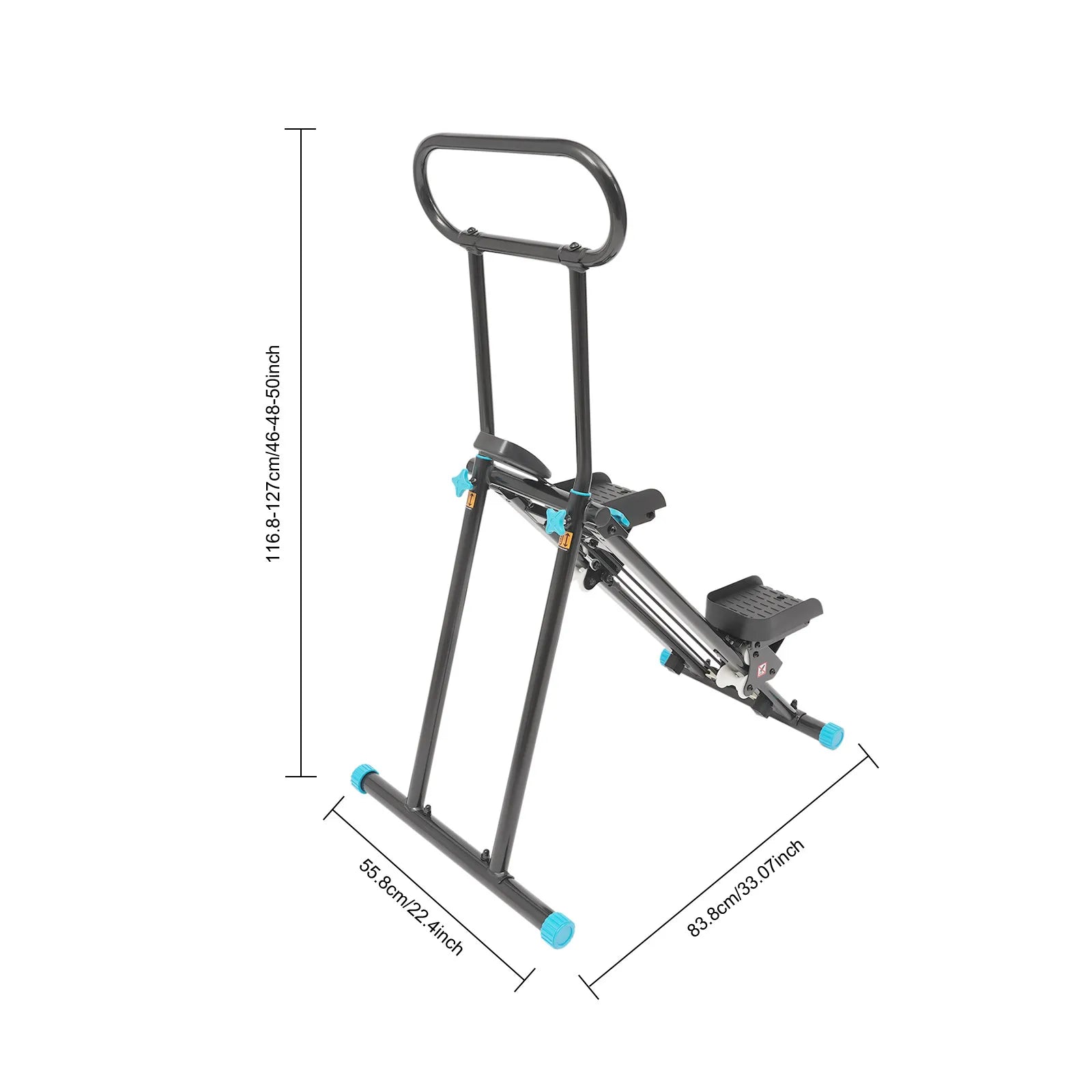 Foldable Adjustable Height Stair Stepper 300lbs Capacity Low Noise 20dB LCD Screen Home Gym Fitness Machine with Anti-Slip Pedal