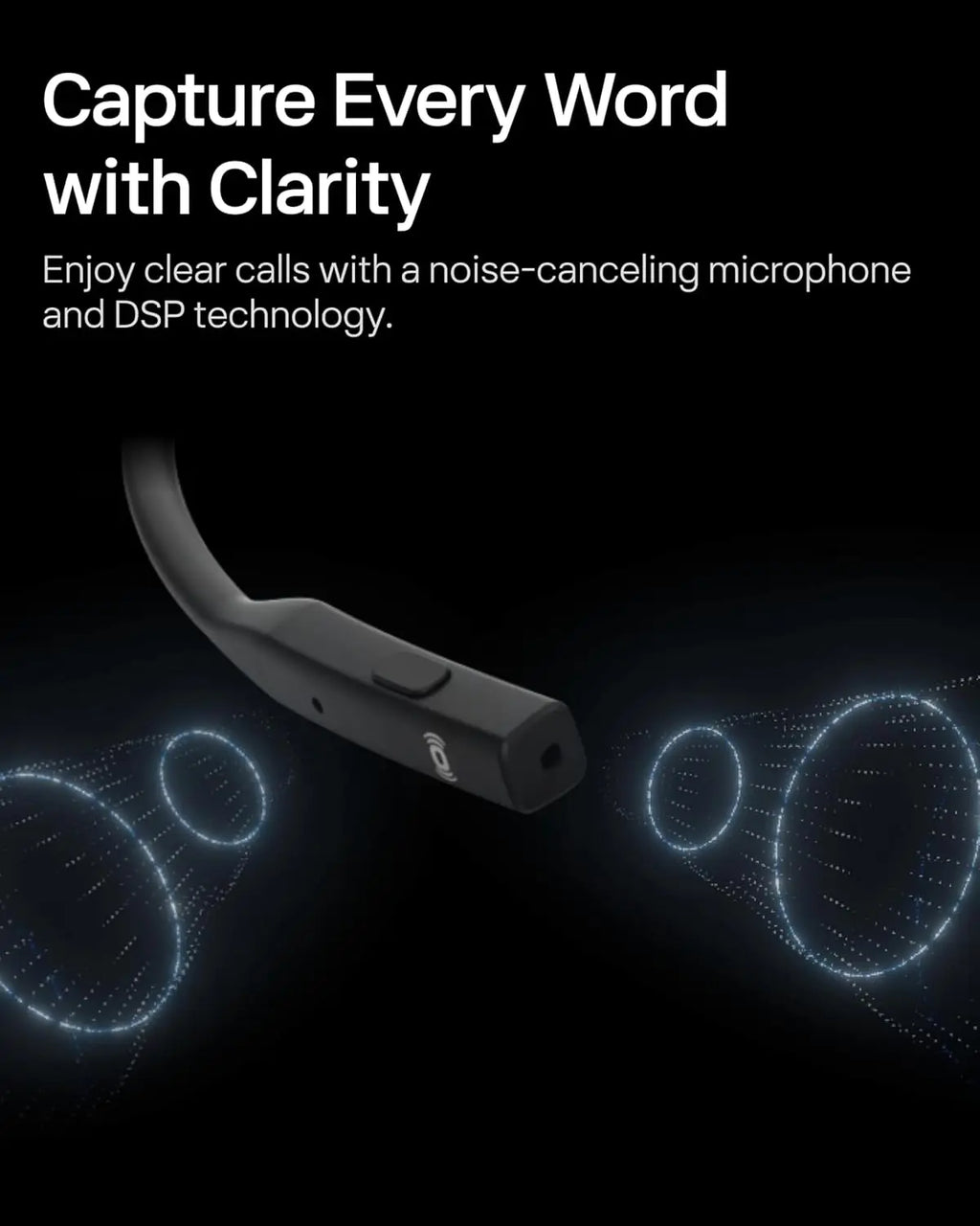 2025 Upgrade Open-Ear Bone Conduction Headphones, Wireless Bluetooth with Noise Canceling Mic, 16H Talk Time for Work Calls