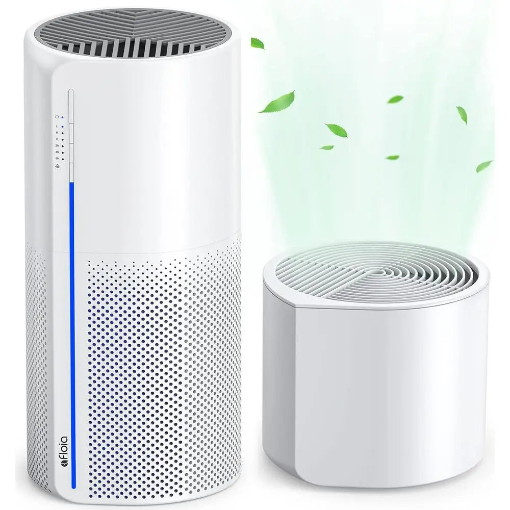 2-in-1 Air Purifier with 3-Stage Filters for Home Allergies, Pets, Hair, Smoke, Odors, Auto Shut-Off, Quiet Operation, 7-Color L