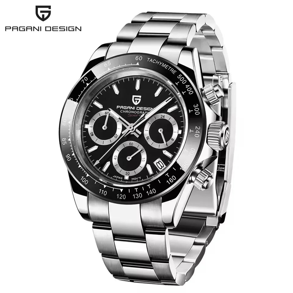 PAGANI DESIGN V2 40MM Classic Fashion Business Quartz Watch Multi Time Zone Chronograph Sapphire Glass Quartz Watches for men