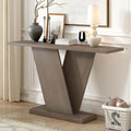 V-Shaped Base Console Table Natural Wood Veneer Entryway Hallway Living Room 59.8" W X 14.2" D X 33.8" H, Customized