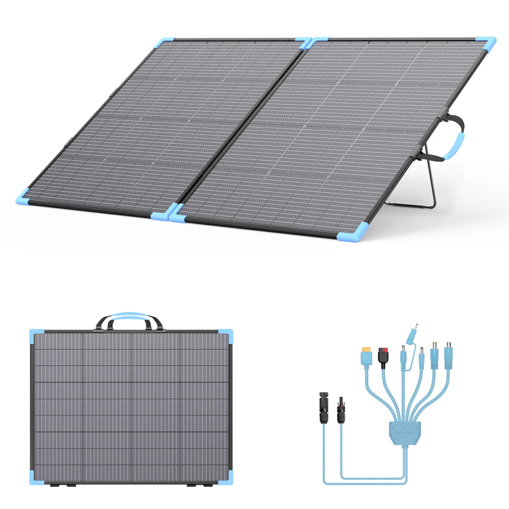 EPOWO 220W Portable Foldable Solar Panel Kit Complete Solar Power Station Generator Charger for Car Boat Caravan Camping Outdoor