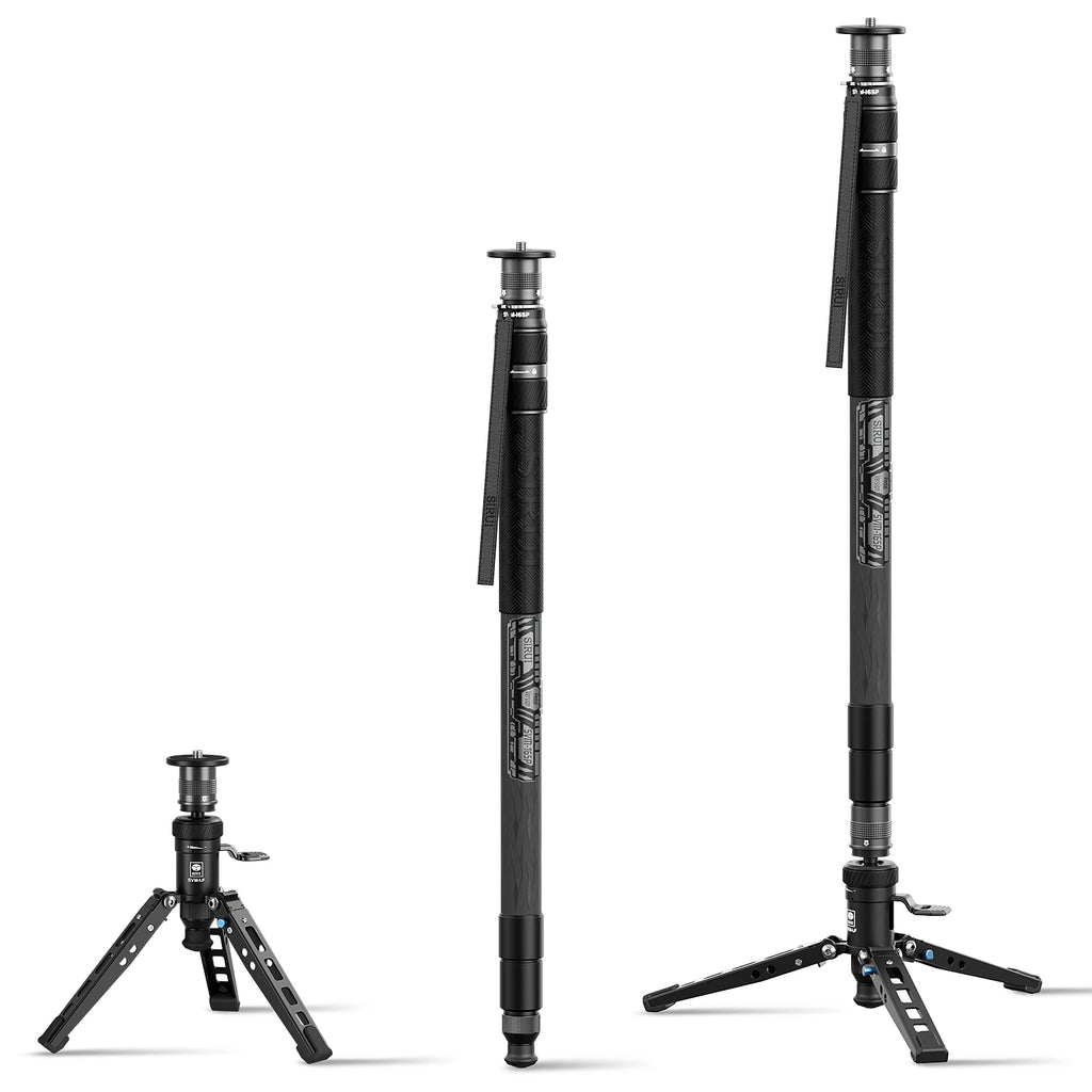 SIRUI SVM-165P 1.65M Carbon Fiber Tripod Monopod Portable Tabletop Travel Tripid With Pedal 10kg For Video Action DSLRs Camera