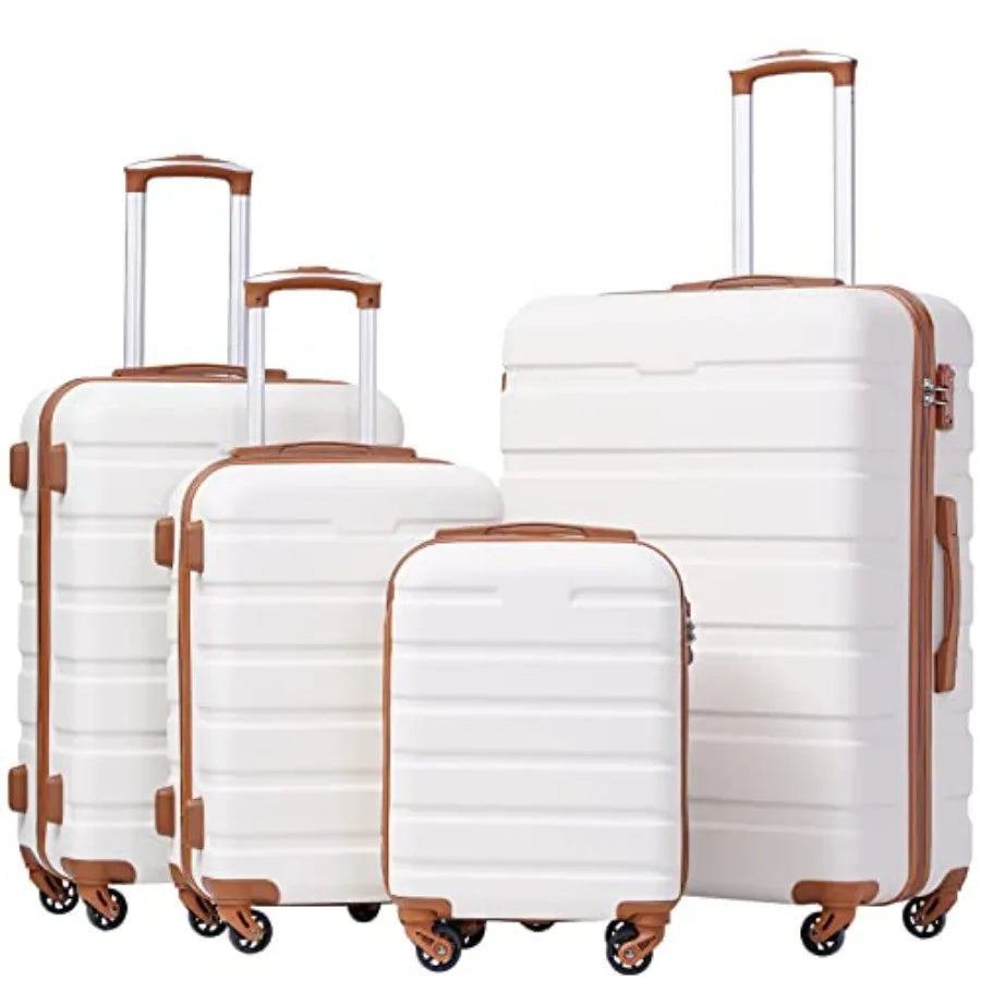 Coolife Luggage 3 Piece Set Lightweight Durable Hardshell Suitcase with 360 Spinner Wheels TSA-approved Lock Checked Family Tra