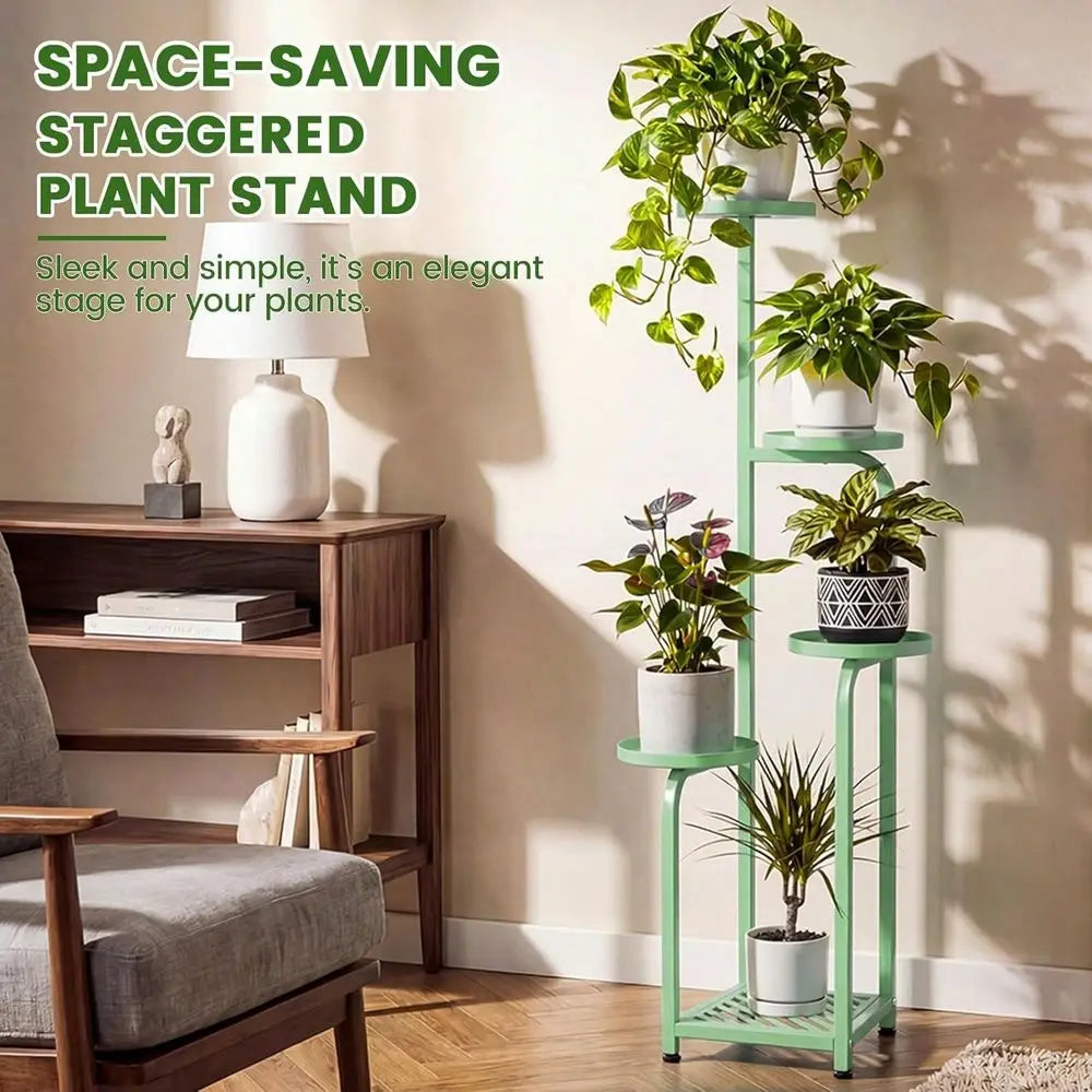 4 Tier Corner Plant Stand Indoor Outdoor, Heavy Duty Metal Flower Pot Holder Shelf For Multiple Plants, Space Saving ,Tall Meta