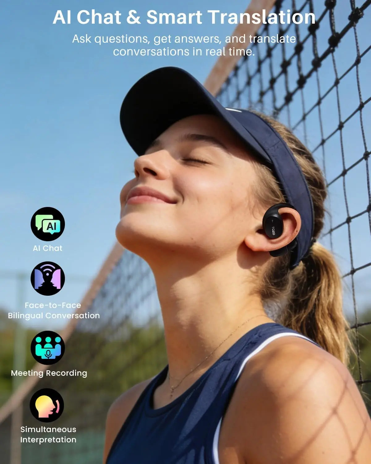 Real-Time AI Translation Earbuds with 80H Playtime, Digital Display, Clear Calls for Travel and Meetings