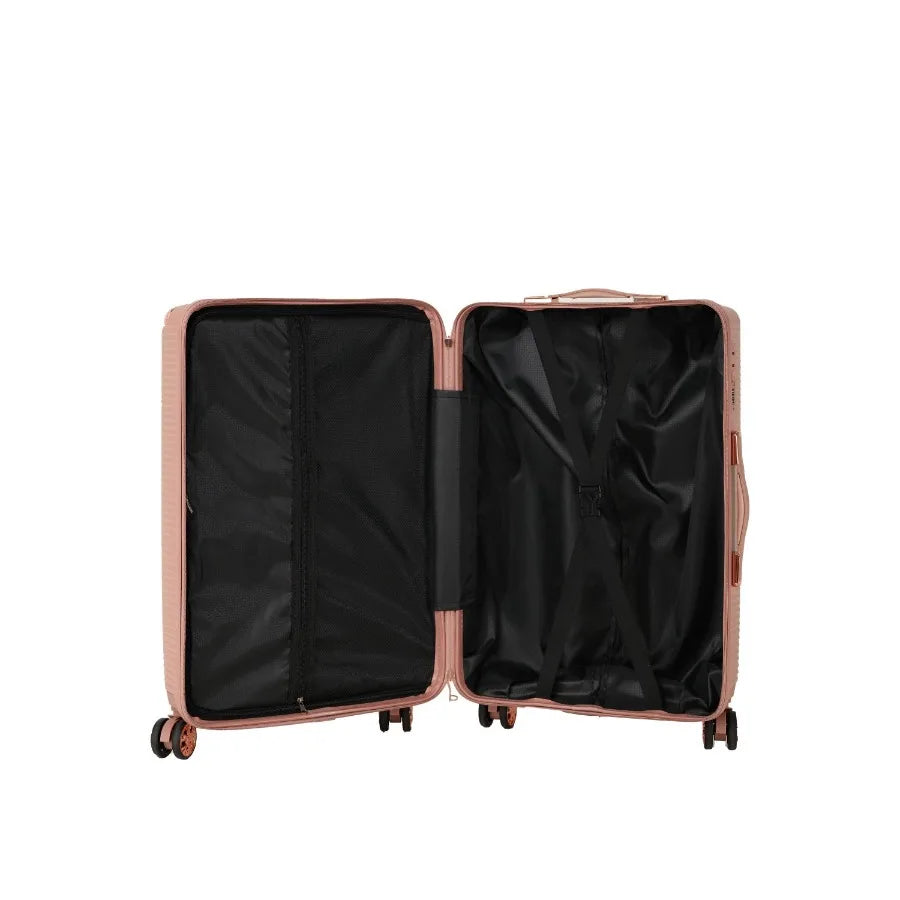4-piece hard luggage set for travel: polycarbonate, black, 360 dual-rotating wheels, TSA password lock, ultra-lightweight and p
