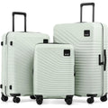 3-Piece Expandable Hardside Luggage Set with Spinner Wheels & TSA Lock, 20/24/28 (Light Green)