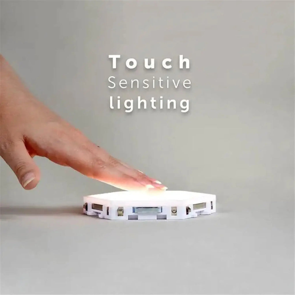 Hexagonal Touch Switch LED Wall Lamp Splicable Smart Home Bedroom Lamp AC 110 220V Quantum Night Light for Living Room Bedroom(6
