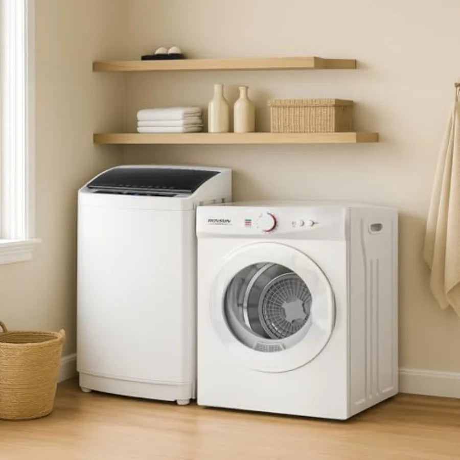 1.8CuFt Portable Clothes Dryer and 17.8LBS Full-Automatic Washing Machine Set Compact Laundry Washer and Dryer Combo Set with S