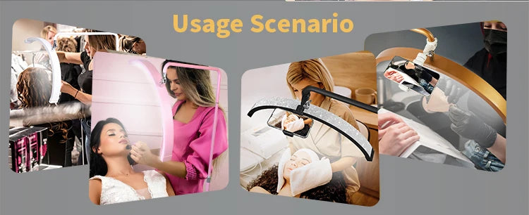 Fosoto Multi-directional Ring Light Lamp Half Moon Light For Eyelash Tattoo Salon Photography Live Streaming Studio Video Record