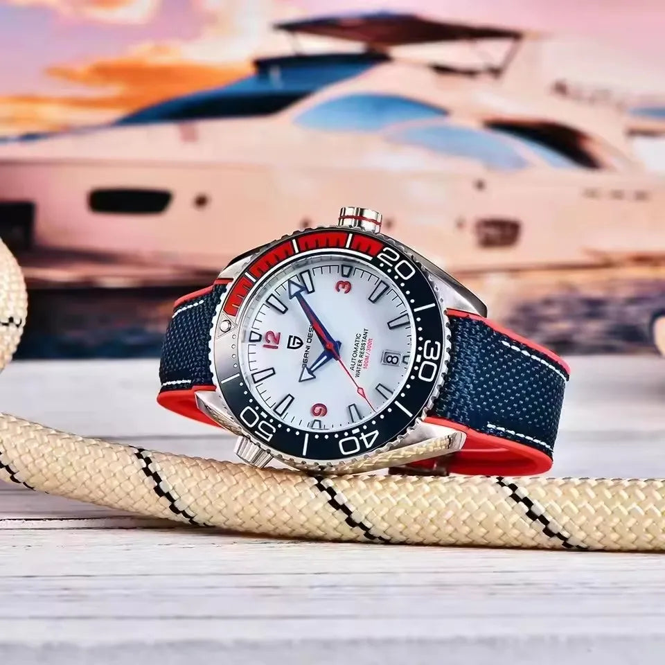 PAGANI DESIGN 42MM Classic Luxury Diving Men Automatic Mechanical Watch Sapphire Glass Stainless Steel Waterproof Watch for men