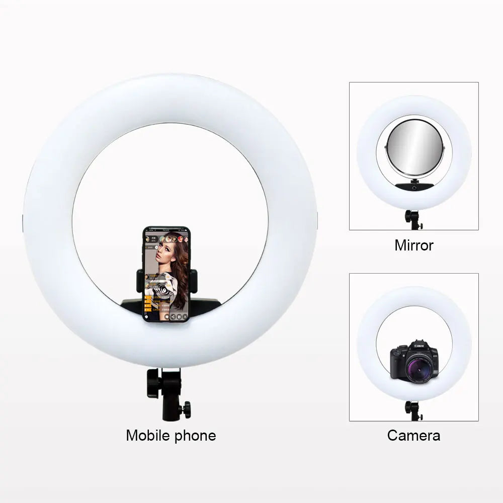 18inch Ring Lights with Tripod Remote Control LED Video Lamp FE480 96W Fill Light Bi-color Photo Studio for Makeup Beauty Salon