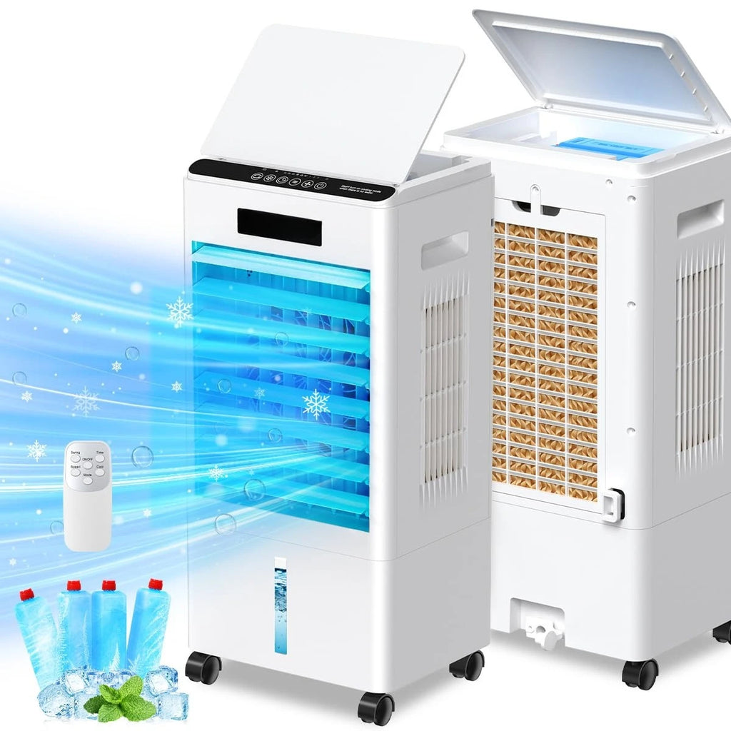Portable Air Conditioner — 3-in-1 Evaporative Air Cooler (3 Modes, 3 Fan Speeds), 8-Liter Large-Capacity Water Tank