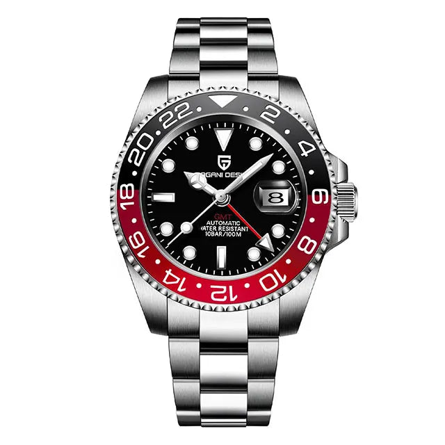 PAGANI DESIGN 40MM GMT Automatic Watch Men's Mechanical Wristwatch Sapphire Glass 100m Waterproof Man Watches Relogio Masculino