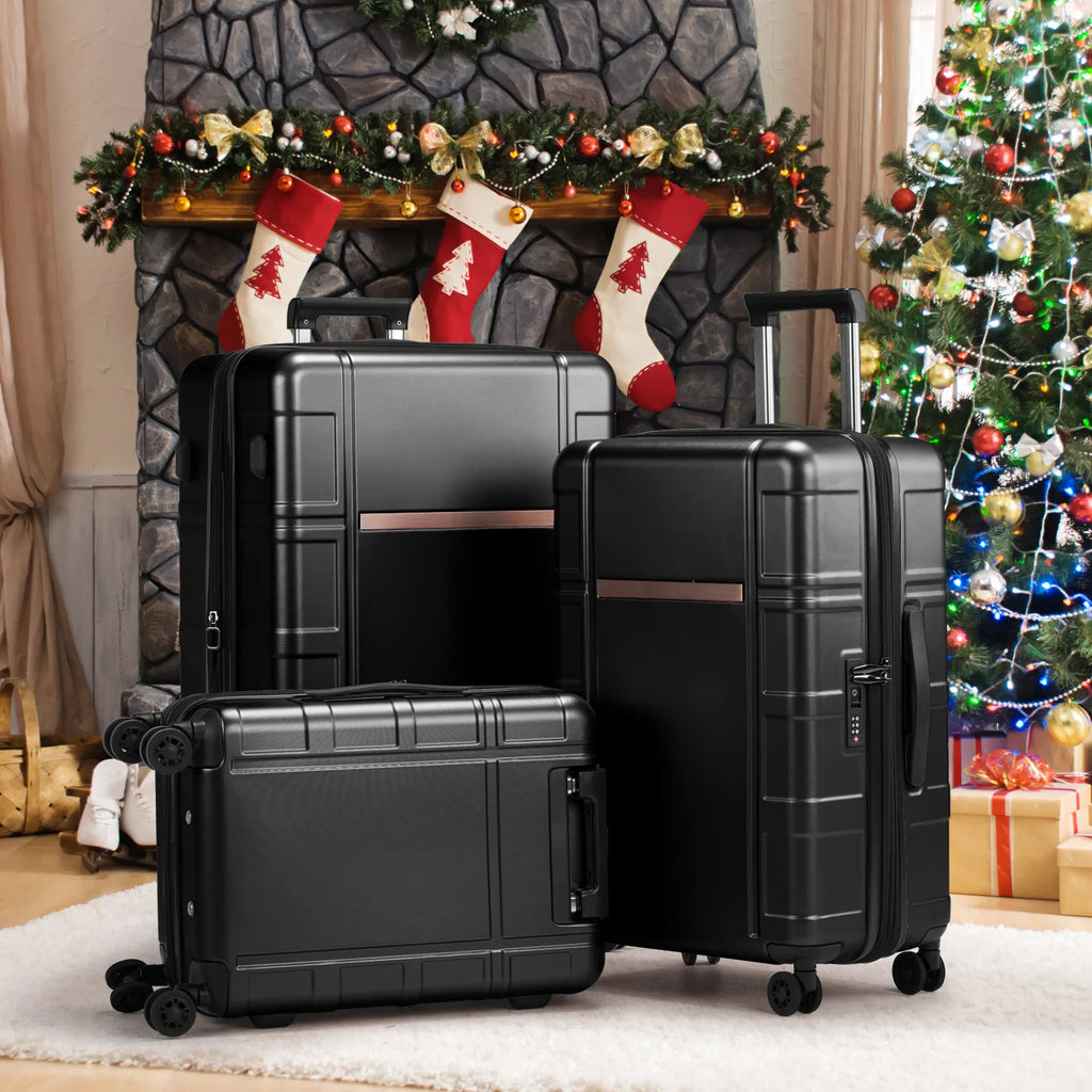 Luggage Expandable Suitcase PC+ABS 3 Piece Set with TSA Lock Spinner  suitcase Large capacity suitcase Chaoliu suitcase