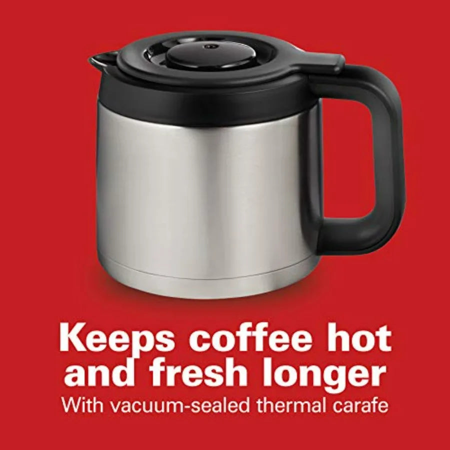 Programmable Front-Fill Coffee Maker with Thermal Carafe 12 Cup Ccity Black Stainless