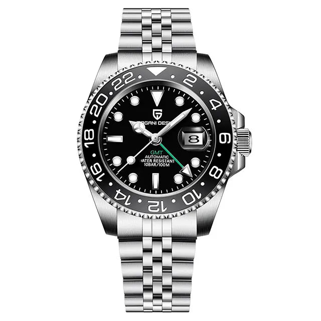 PAGANI DESIGN 40MM GMT Automatic Watch Men's Mechanical Wristwatch Sapphire Glass 100m Waterproof Man Watches Relogio Masculino