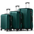 3-Piece Hardshell Luggage Set with Spinner Wheels & TSA Lock, Lightweight ABS, Green, 20/24/28 inches