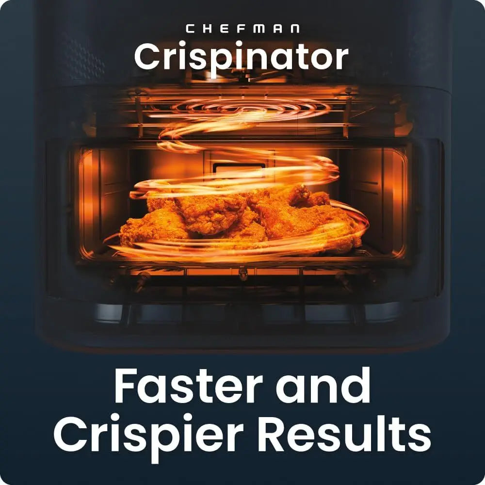 7-in-1 8 Qt Air Fryer with 450°F Max Temp, Turbo Heat Technology, Even Cooking, Bake, Broil, Dehydrate, Viewing Window, Nonstick