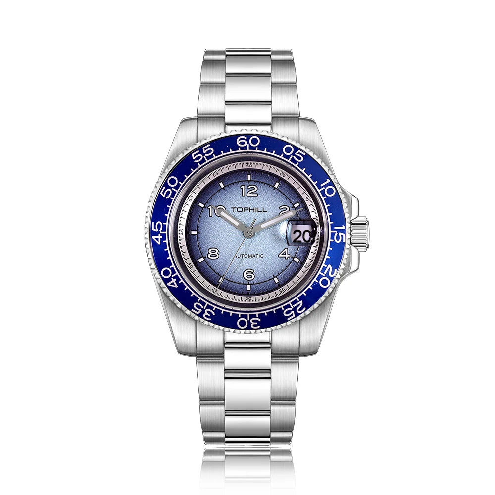 TOPHILL Men's  Automatic Mechanical Watch 41mm Sapphire Glass Luminous 30m Waterproof with Miyota 2813 Calendar Movement TD006G