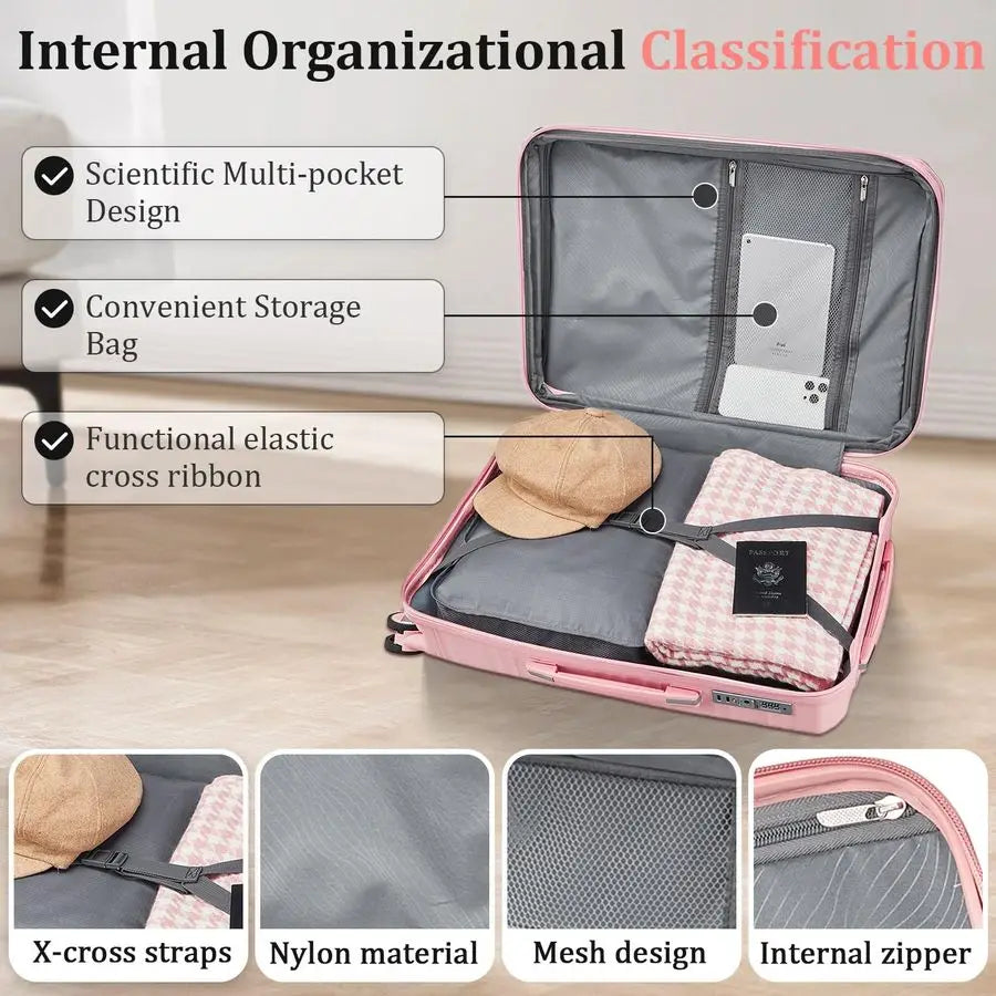 Piece Carry On Luggage Set 20 Inch, Expandable PP Hardshell Suitcase with Detachable Spinner Wheels amp TSA Lock, Includes Cosme